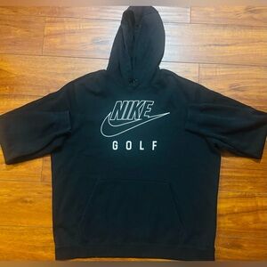 Nike Mens  Black Pullover Hooded Drawstring Golf Sz XL Par Green